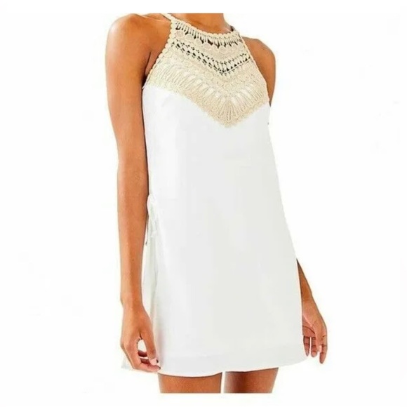 NWT Lilly Pulitzer Pearl Romper White Gold Dress - Picture 6 of 12